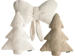Set di 3 cuscini decorativi WINTERLAND Bouclé 30 x 35 cm 45 x 25 cm Beige chiaro Modello natalizio
