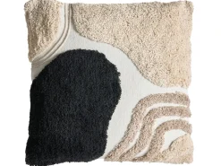 Set di 3 cuscini decorativi ALSTONIA Cotone 30 x 50 cm 45 x 45 cm Nero Trama astratta