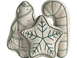 Set di 3 cuscini decorativi JOLLYTRIO Velluto 35 x 70 cm 40 x 60 cm 40 x 40 cm Beige chiaro Modello natalizio