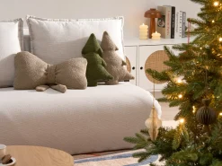 Set di 3 cuscini decorativi WINTERLAND Bouclé 30 x 35 cm 45 x 25 cm Tortora Modello natalizio