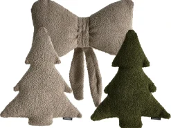 Set di 3 cuscini decorativi WINTERLAND Bouclé 30 x 35 cm 45 x 25 cm Tortora Modello natalizio