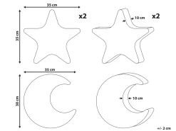 Set di 3 cuscini decorativi LUNA Velluto a coste 35 x 30 cm 35 x 35 cm Multicolore Tinta unita