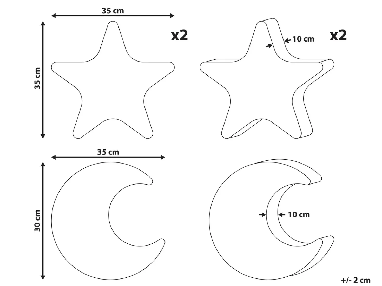 Set di 3 cuscini decorativi LUNA Velluto a coste 35 x 30 cm 35 x 35 cm Multicolore Tinta unita