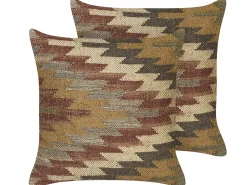Set di 2 cuscini DEEPOR Iuta 45 x 45 cm Multicolore Trama orientale