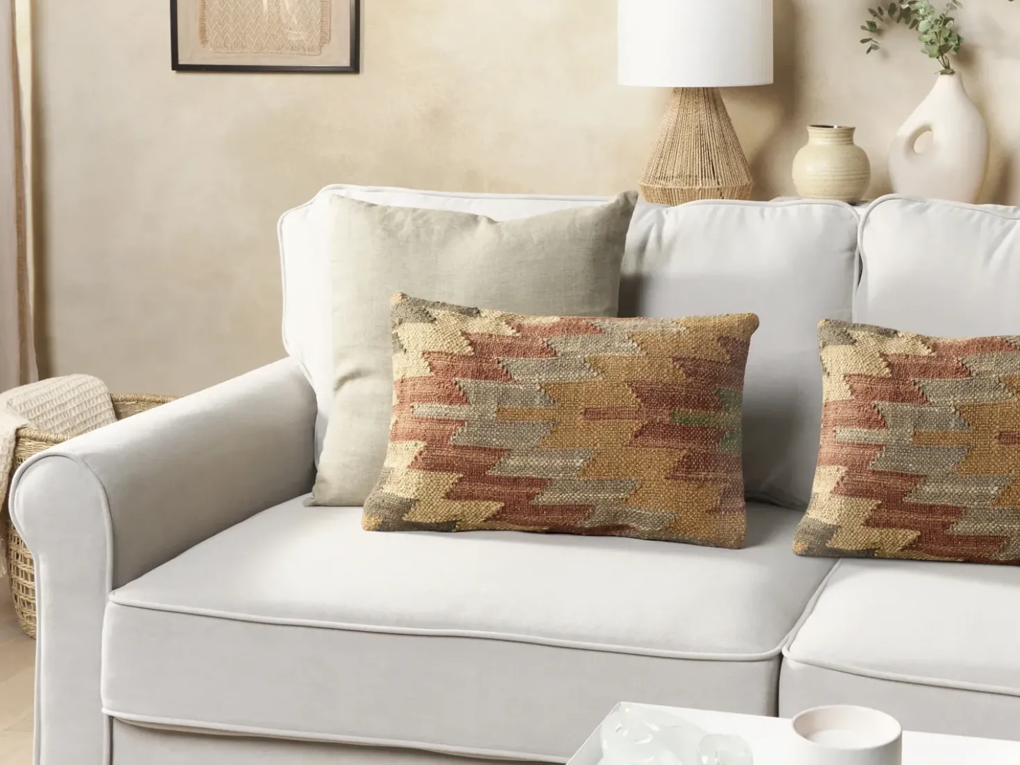 Set di 2 cuscini DEEPOR Iuta 30 x 50 cm Multicolore Trama orientale