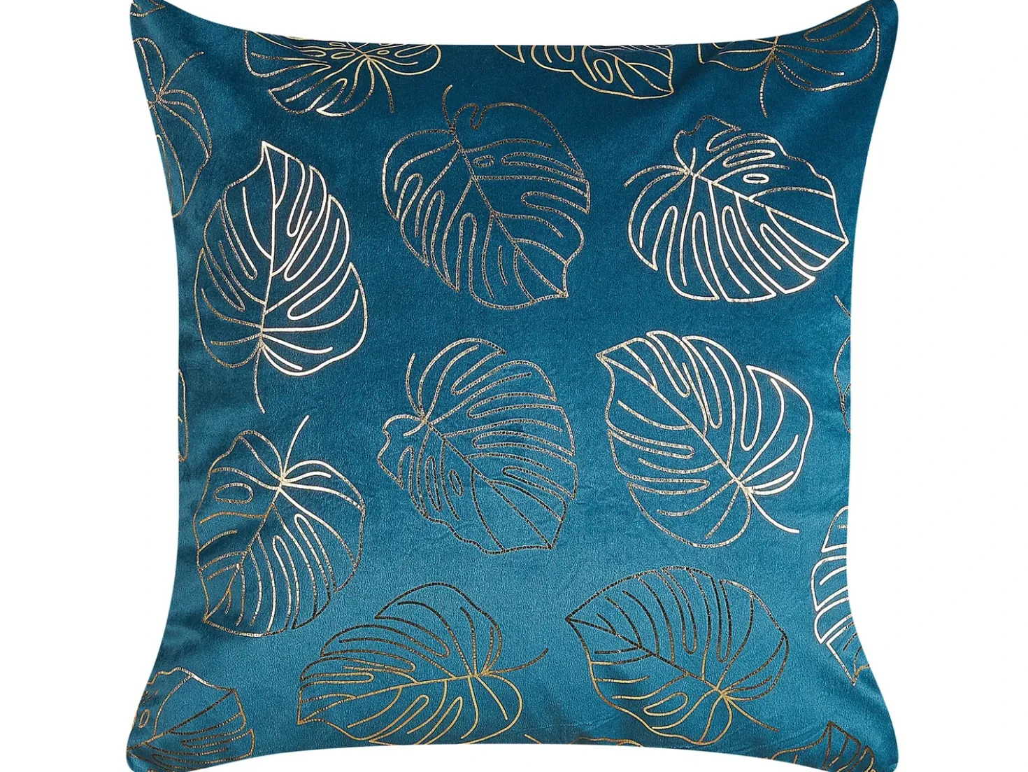 Set di 2 cuscini DELICIOSA Velluto 45 x 45 cm Blu Trama di piante