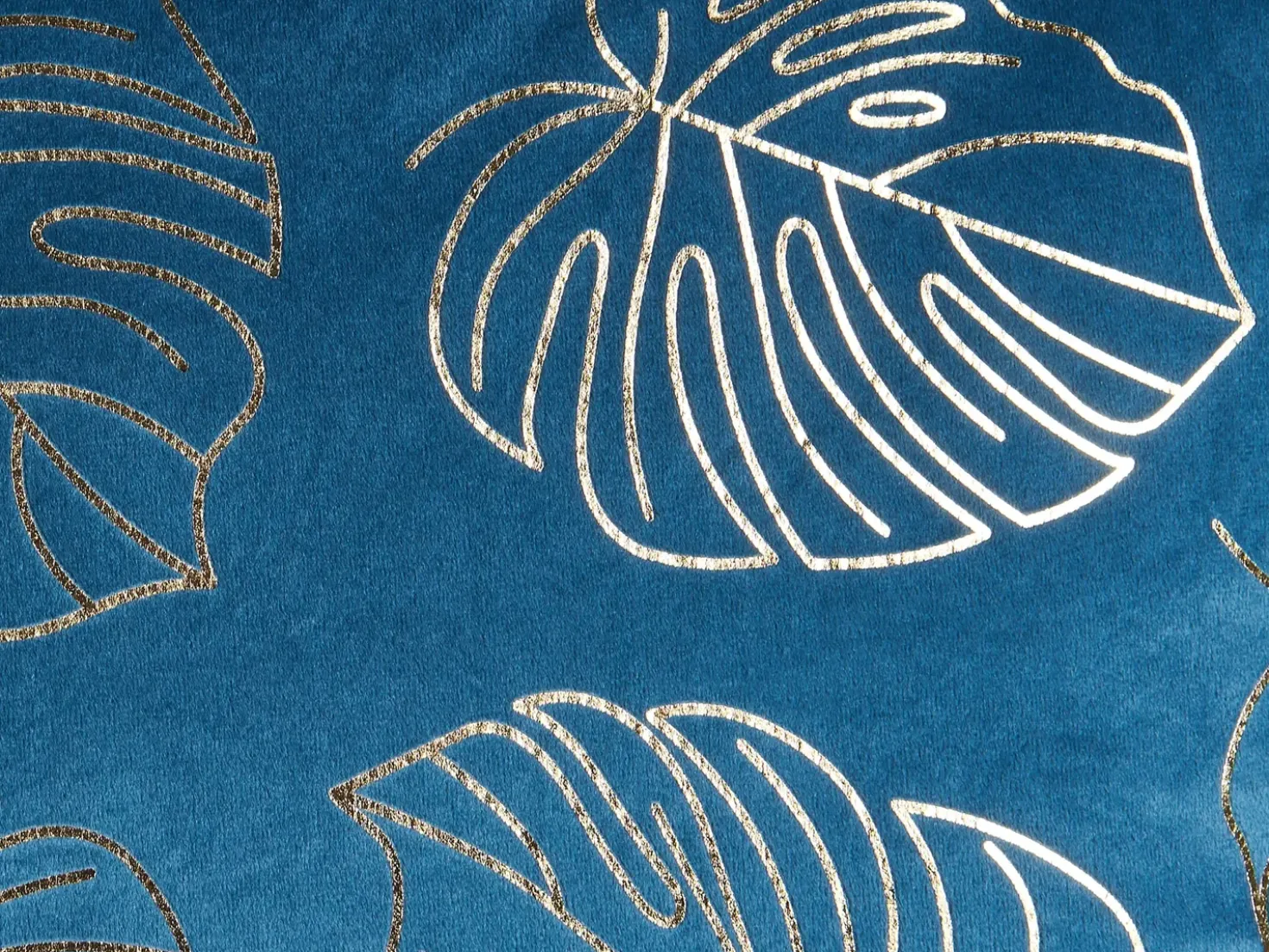 Set di 2 cuscini DELICIOSA Velluto 45 x 45 cm Blu Trama di piante