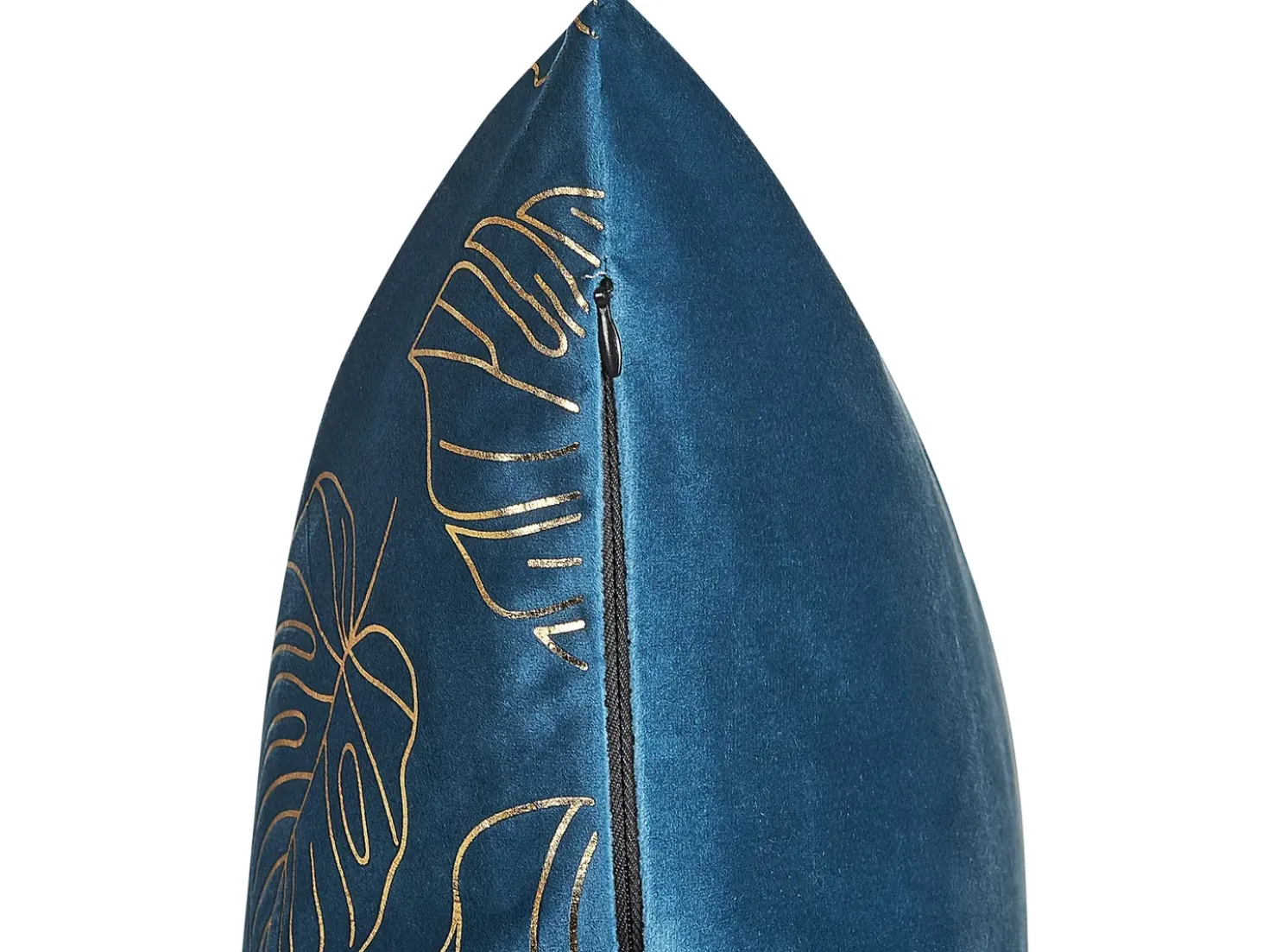 Set di 2 cuscini DELICIOSA Velluto 45 x 45 cm Blu Trama di piante