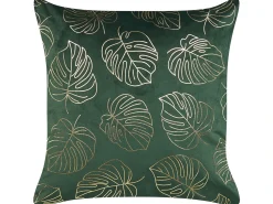 Set di 2 cuscini DELICIOSA Velluto 45 x 45 cm Verde scuro Trama di piante