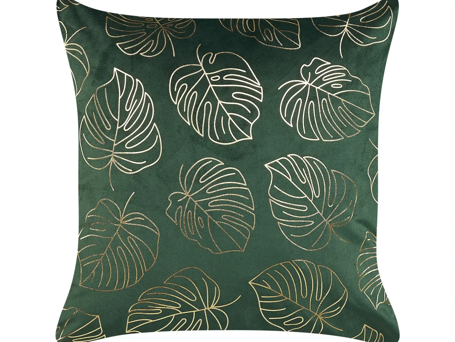 Set di 2 cuscini DELICIOSA Velluto 45 x 45 cm Verde scuro Trama di piante