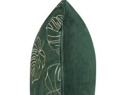 Set di 2 cuscini DELICIOSA Velluto 45 x 45 cm Verde scuro Trama di piante