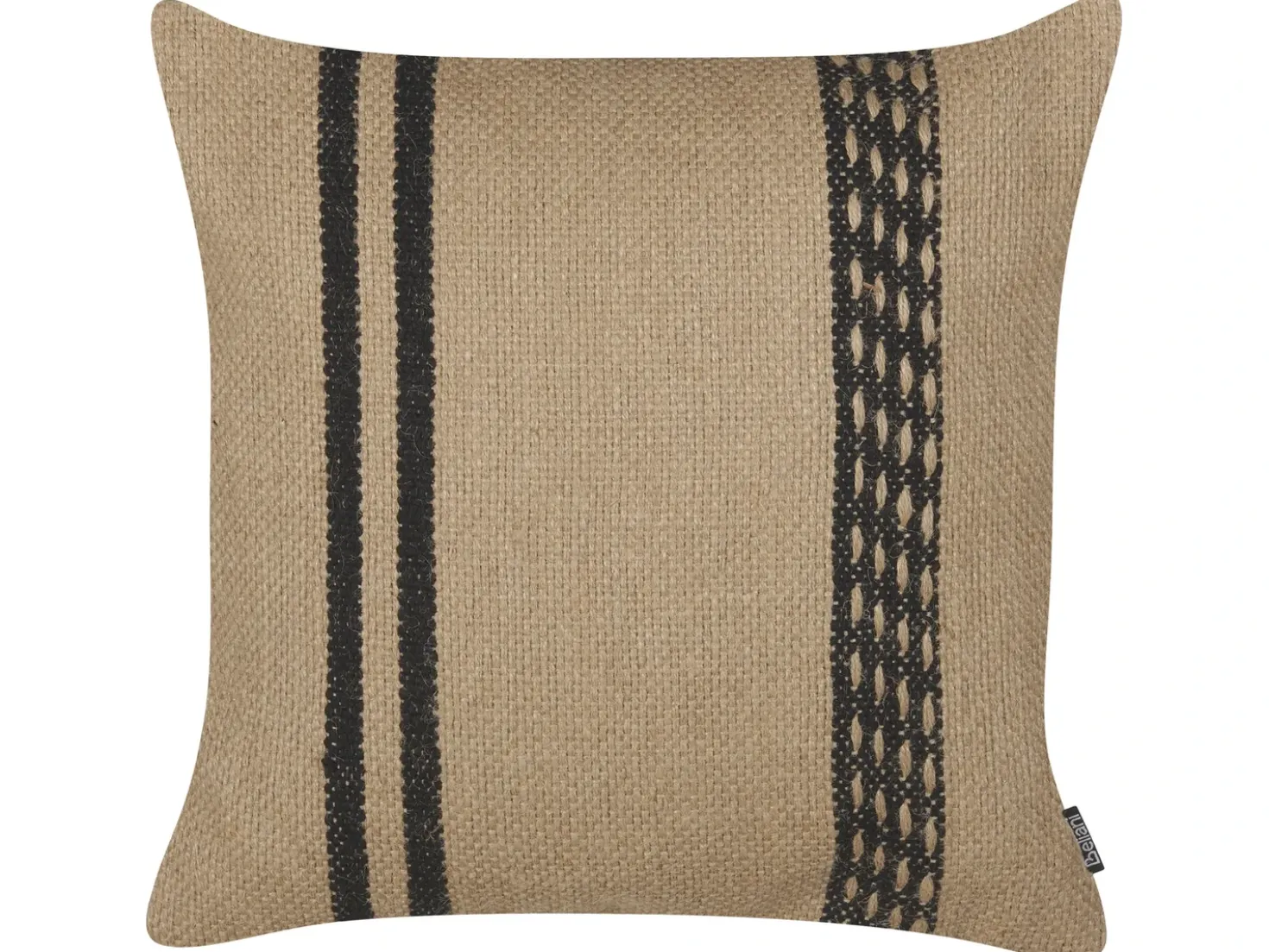 Set di 2 cuscini DESALIX Iuta 45 x 45 cm Beige A strisce