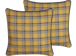 Set di 2 cuscini DICENTRA 45 x 45 cm Giallo Trama a scacchi