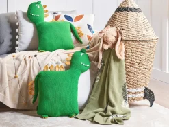Set di 2 cuscini DINOS Cotone 45 x 45 cm Verde Dinosauro