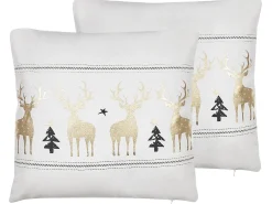 Set di 2 cuscini DONNER Cotone 45 x 45 cm Bianco Modello natalizio