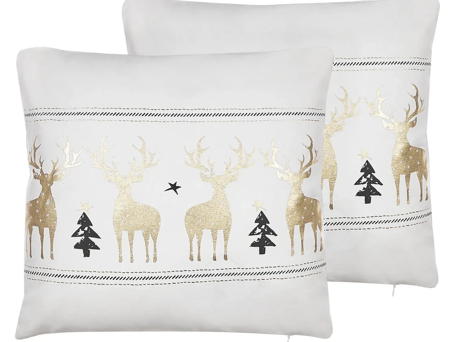 Set di 2 cuscini DONNER Cotone 45 x 45 cm Bianco Modello natalizio
