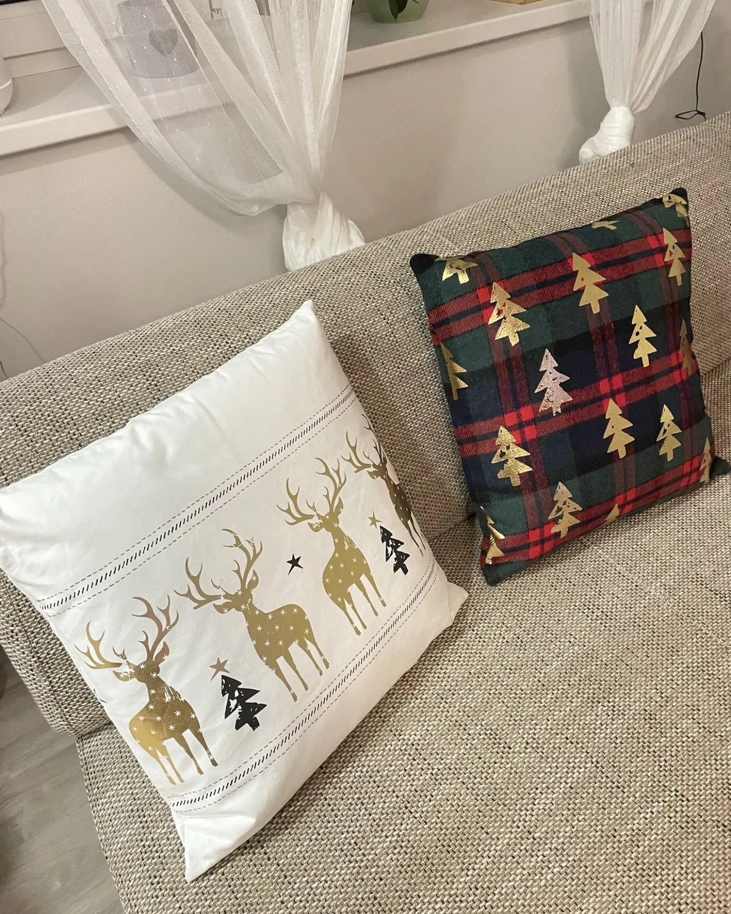 Set di 2 cuscini DONNER Cotone 45 x 45 cm Bianco Modello natalizio