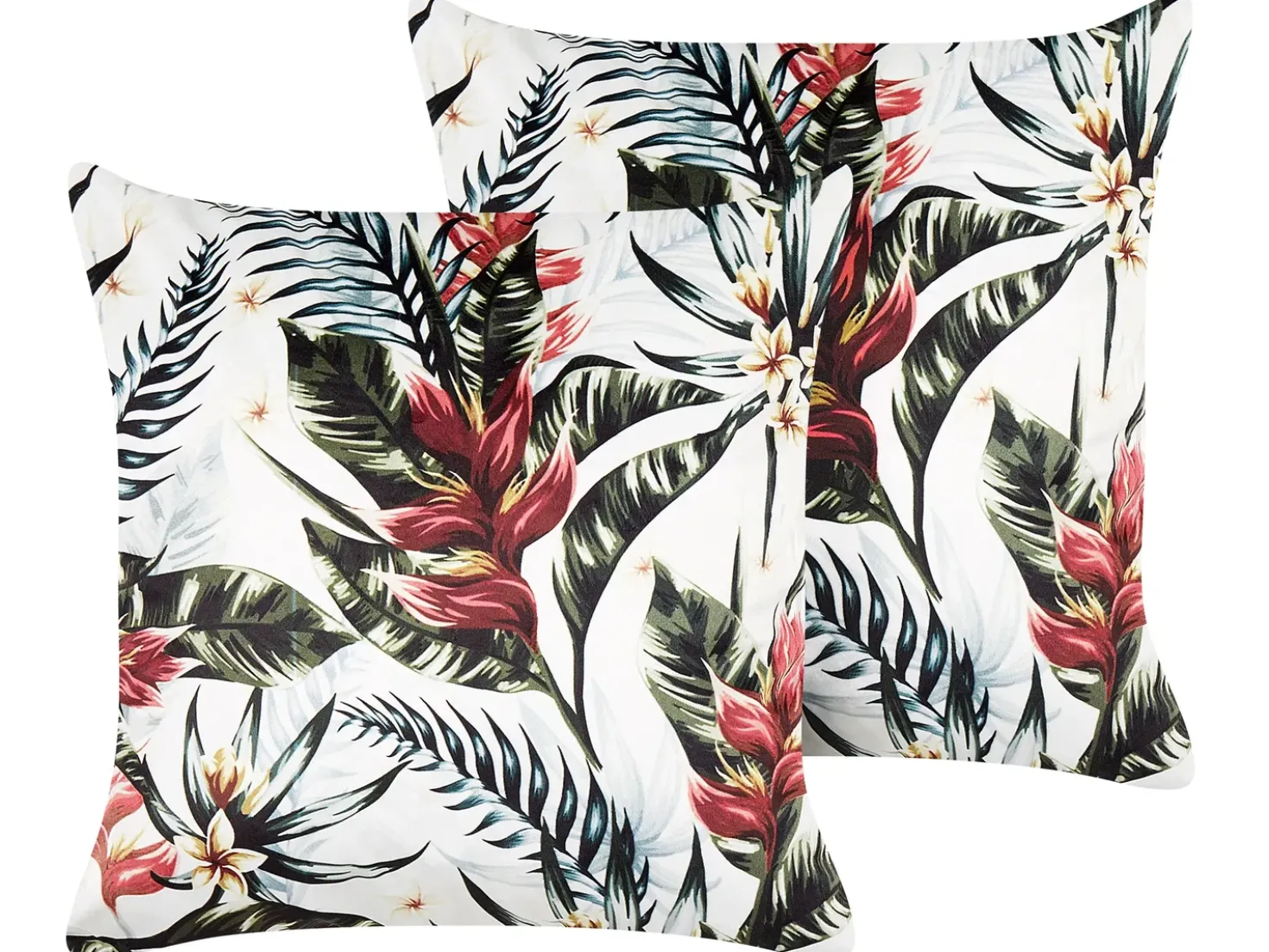 Set di 2 cuscini EDELWEISS Velluto 45 x 45 cm Multicolore Trama di piante