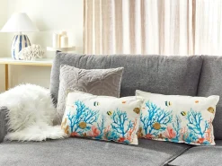 Set di 2 cuscini EELGRASS Cotone 30 x 50 cm Multicolore Trama animale