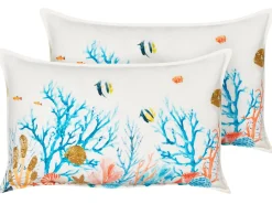 Set di 2 cuscini EELGRASS Cotone 30 x 50 cm Multicolore Trama animale