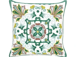 Set di 2 cuscini ELANITE Cotone 45 x 45 cm Verde Trama orientale