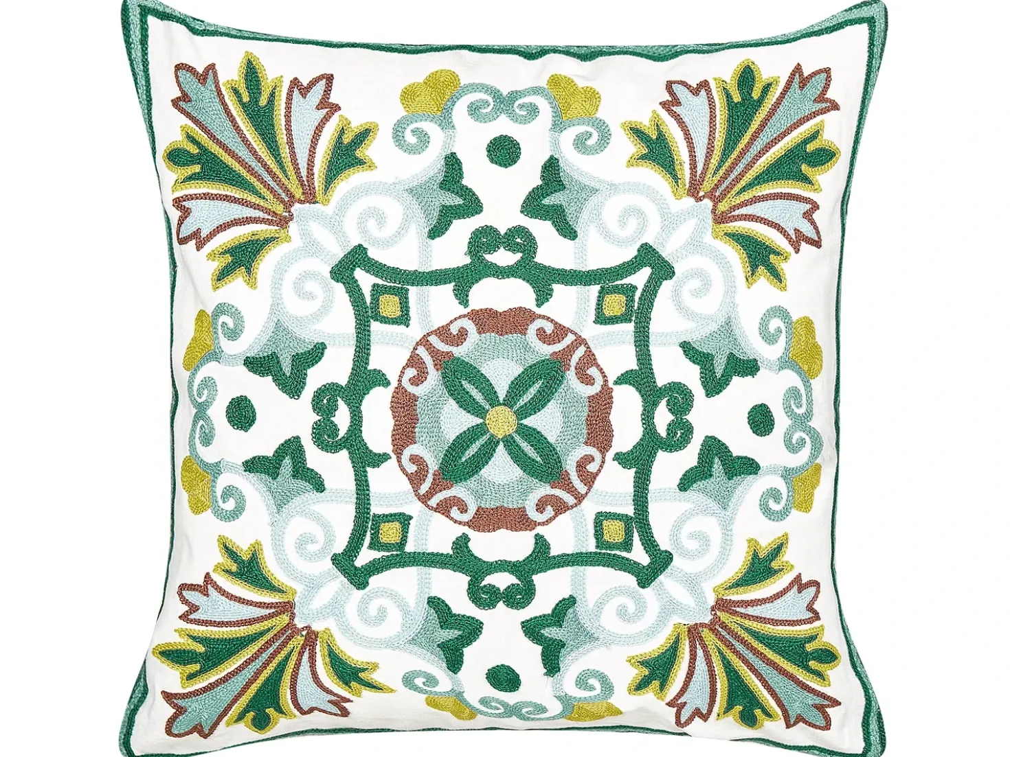 Set di 2 cuscini ELANITE Cotone 45 x 45 cm Verde Trama orientale