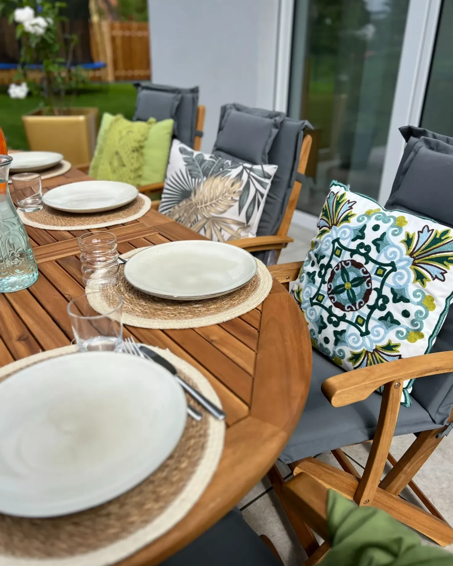Set di 2 cuscini ELANITE Cotone 45 x 45 cm Verde Trama orientale
