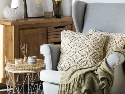 Set di 2 cuscini ESENKOY Cotone 50 x 50 cm Beige chiaro Trama geometrica