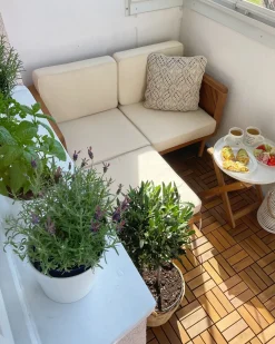 Set di 2 cuscini ESENKOY Cotone 50 x 50 cm Beige chiaro Trama geometrica