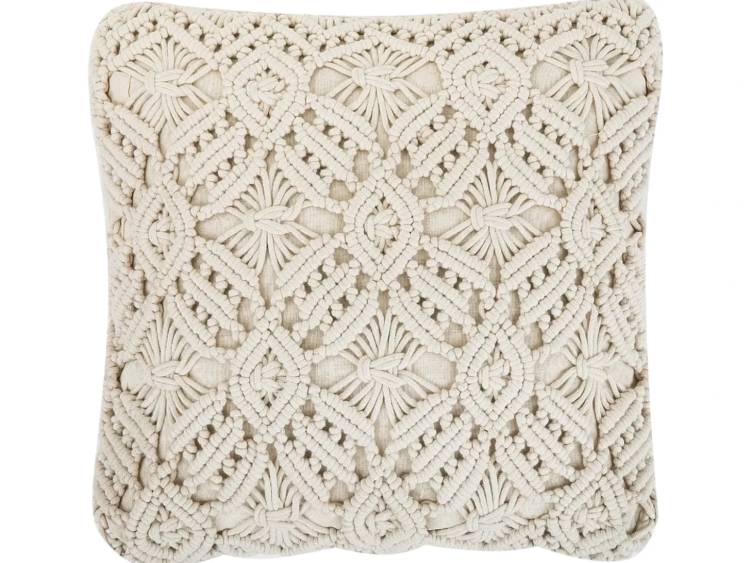 Set di 2 cuscini ESENKOY Cotone 50 x 50 cm Beige chiaro Trama geometrica