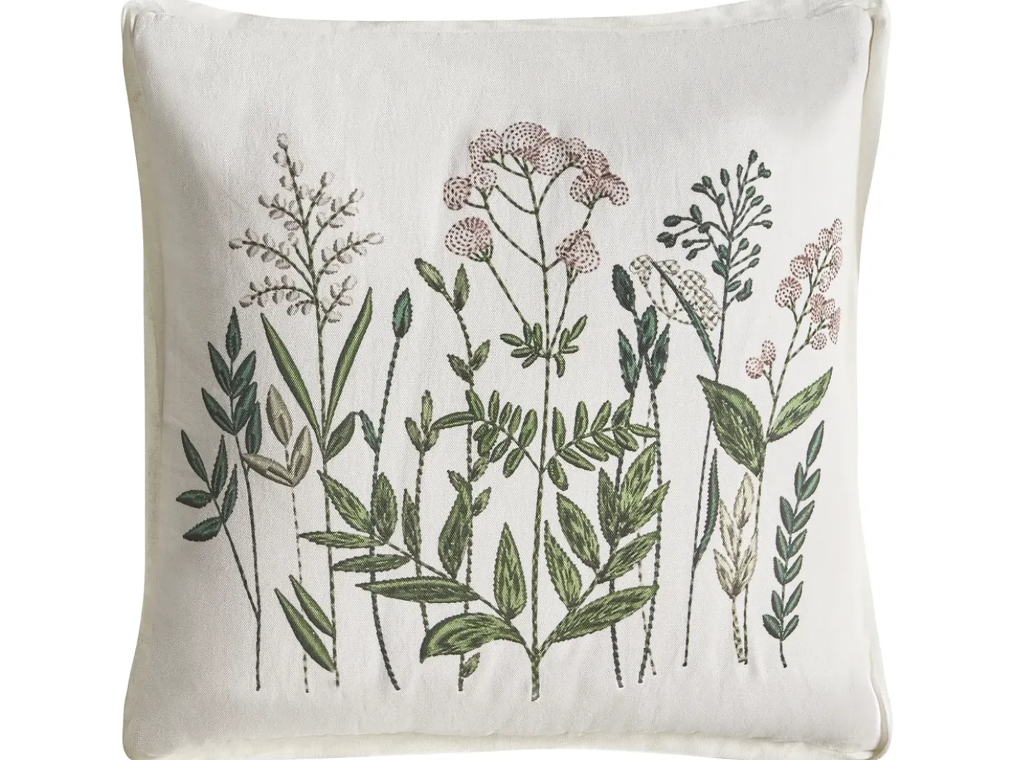 Set di 2 cuscini FERNA Cotone 45 x 45 cm Bianco/Beige Trama floreale