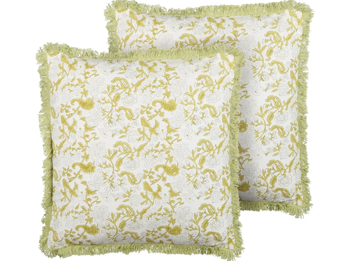 Set di 2 cuscini FILIX Cotone 45 x 45 cm Verde Trama floreale