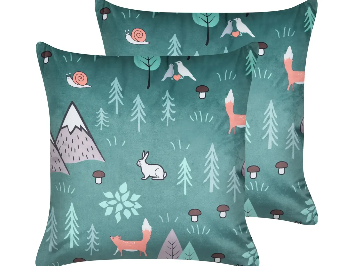 Set di 2 cuscini FOOTHILL Velluto 45 x 45 cm Verde menta