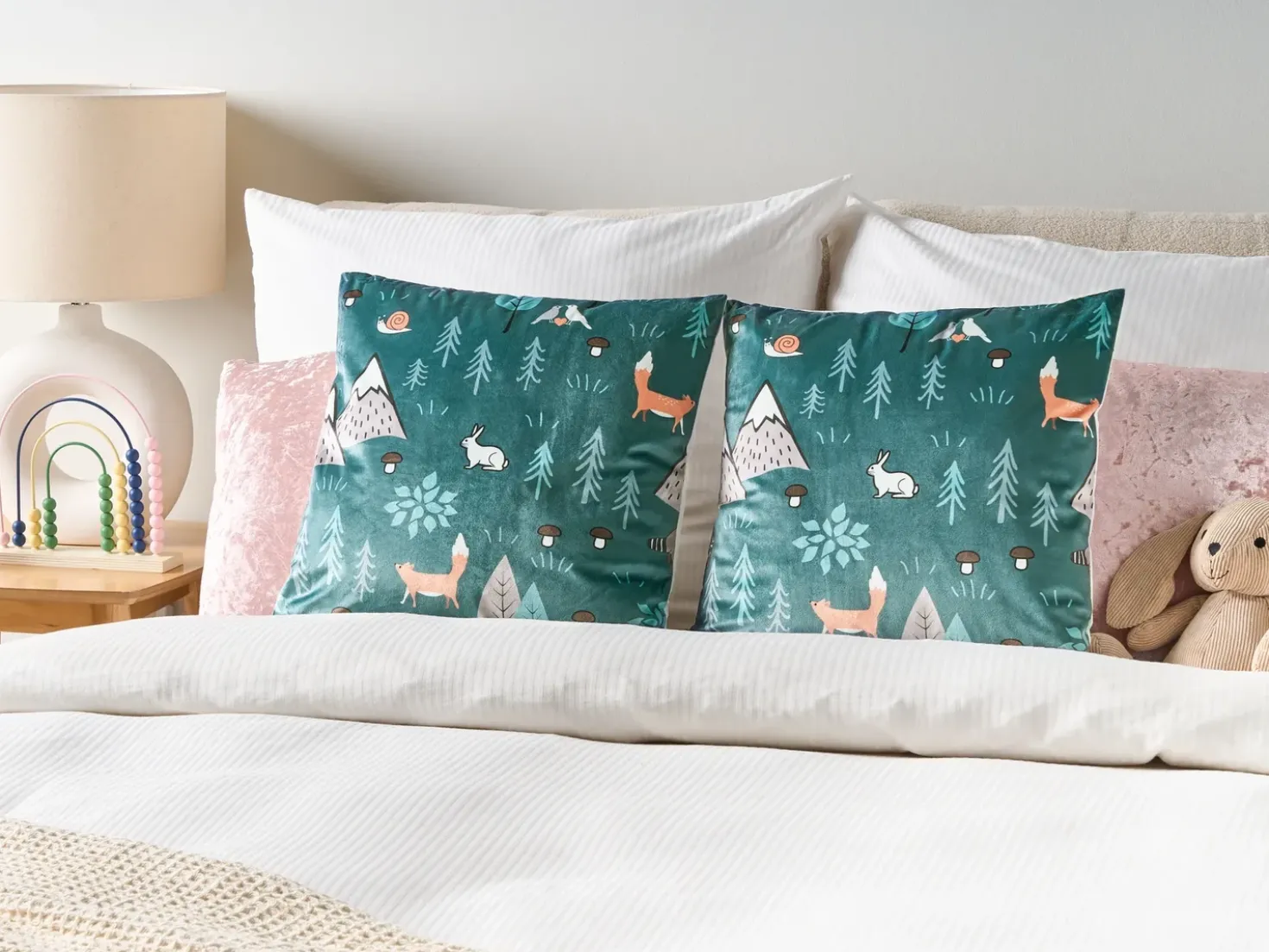 Set di 2 cuscini FOOTHILL Velluto 45 x 45 cm Verde menta