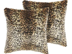 Set di 2 cuscini FOXTAIL Finta pelliccia 45 x 45 cm Marrone Trama animale