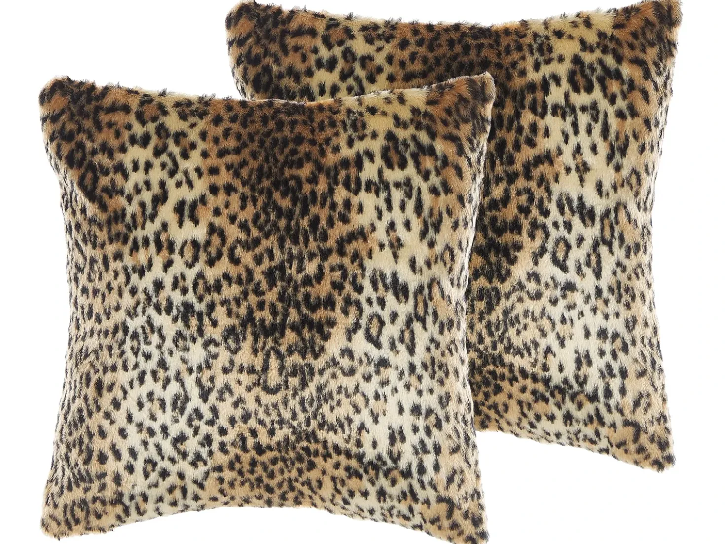 Set di 2 cuscini FOXTAIL Finta pelliccia 45 x 45 cm Marrone Trama animale