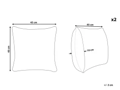 Set di 2 cuscini FOXTAIL Finta pelliccia 45 x 45 cm Marrone Trama animale