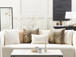Set di 2 cuscini FOXTAIL Finta pelliccia 45 x 45 cm Marrone Trama animale