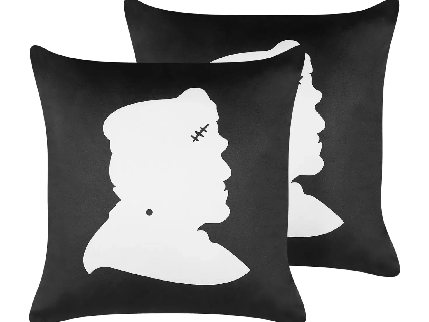 Set di 2 cuscini FRANKLINIA Velluto 45 x 45 cm Nero Trama astratta