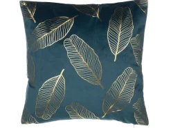 Set di 2 cuscini FREESIA Velluto 45 x 45 cm Foglia di tè Trama di piante