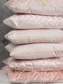 Set di 2 cuscini FREESIA Velluto 45 x 45 cm Rosa Trama di piante