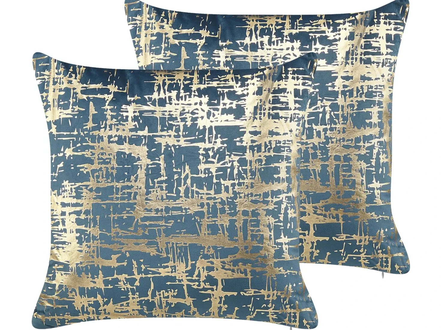 Set di 2 cuscini GARDENIA Velluto 45 x 45 cm Blu Trama astratta