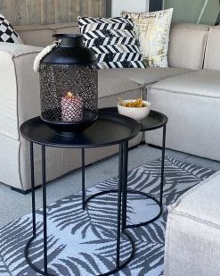 Set di 2 cuscini GARDENIA Cotone 45 x 45 cm Oro Trama astratta