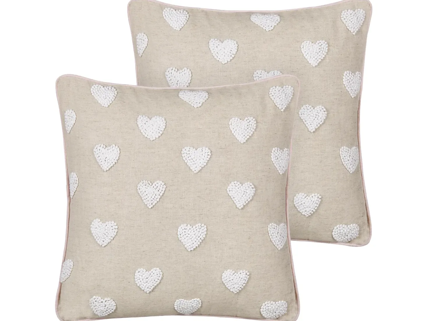 Set di 2 cuscini GAZANIA Cotone 45 x 45 cm Beige