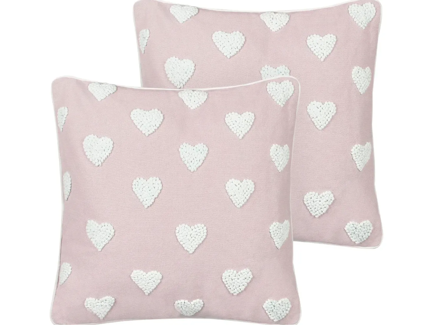 Set di 2 cuscini GAZANIA Cotone 45 x 45 cm Rosa pastello