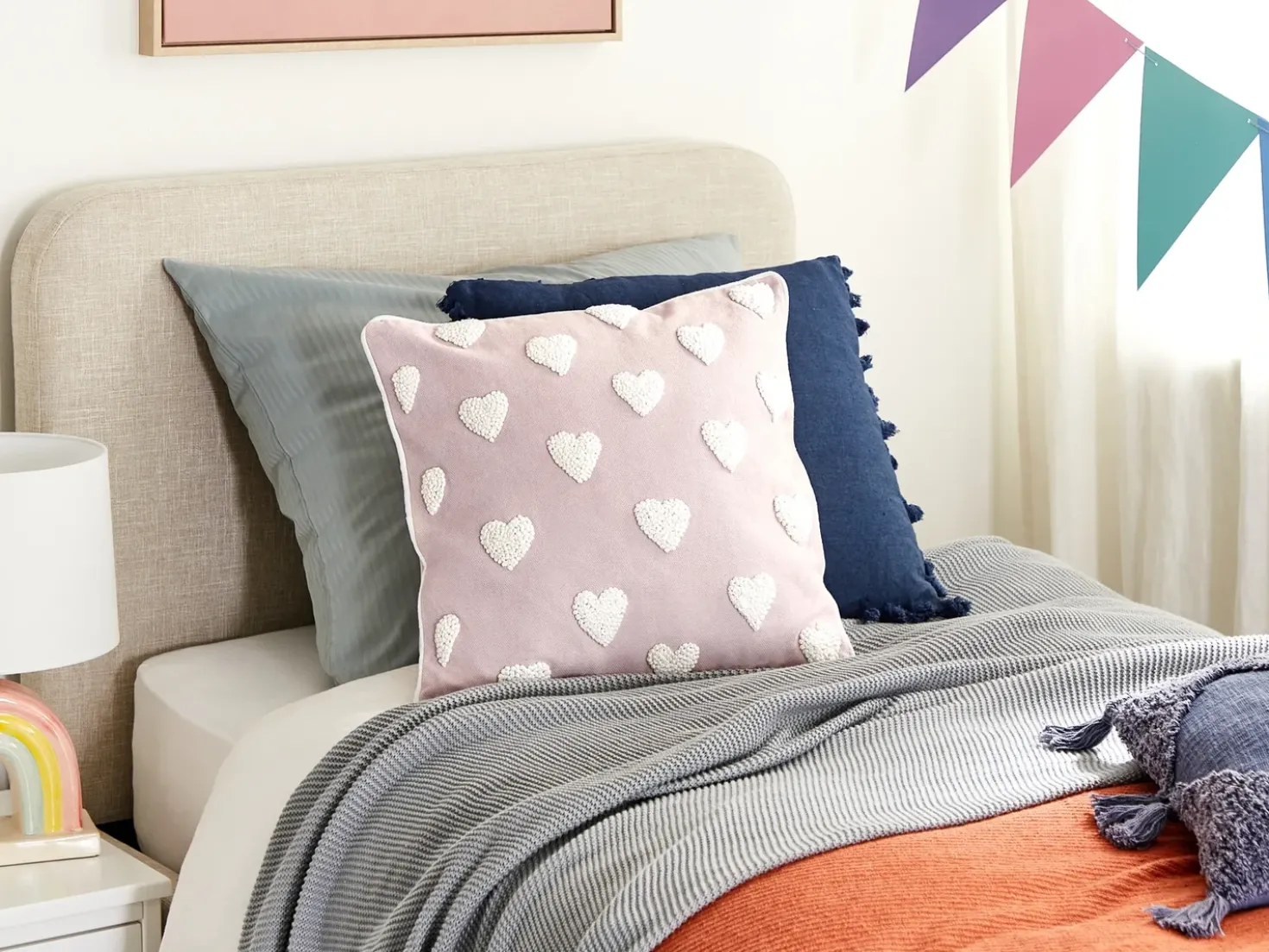 Set di 2 cuscini GAZANIA Cotone 45 x 45 cm Rosa pastello