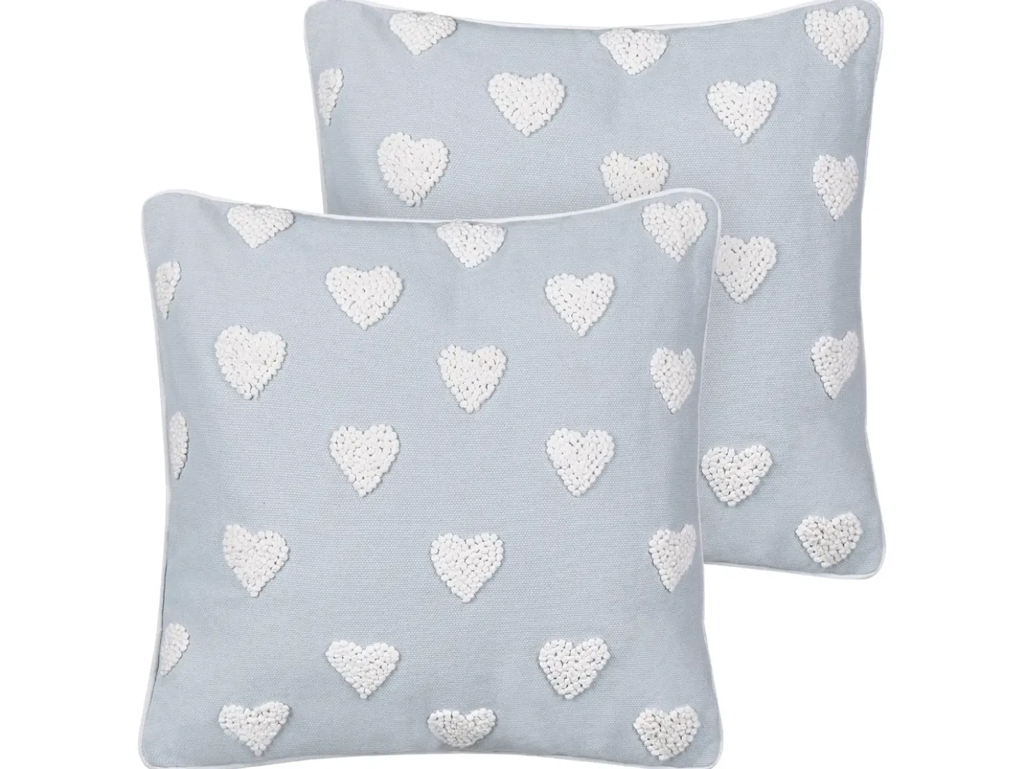 Set di 2 cuscini GAZANIA Cotone 45 x 45 cm Grigio chiaro