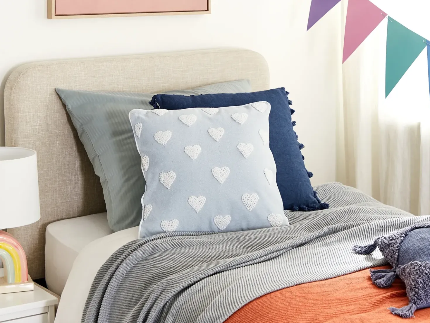 Set di 2 cuscini GAZANIA Cotone 45 x 45 cm Grigio chiaro