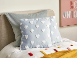 Set di 2 cuscini GAZANIA Cotone 45 x 45 cm Grigio chiaro