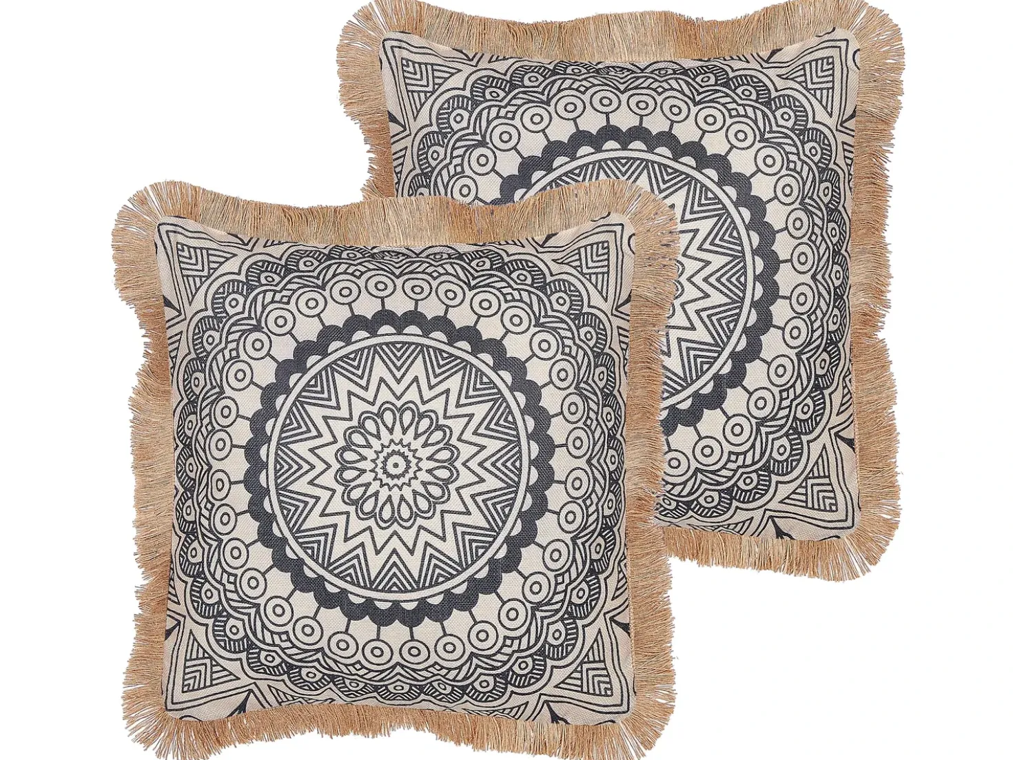 Set di 2 cuscini GERANIUM 45 x 45 cm Nero Trama orientale